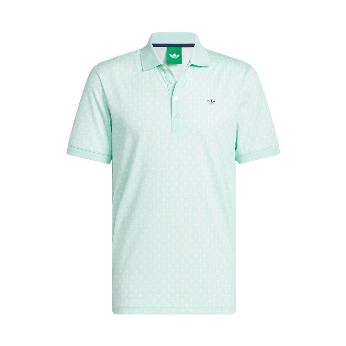 KE6140 Adidas All Over Trefoil Polo Shirt Clear Mint Chalk White - KR Sizing
