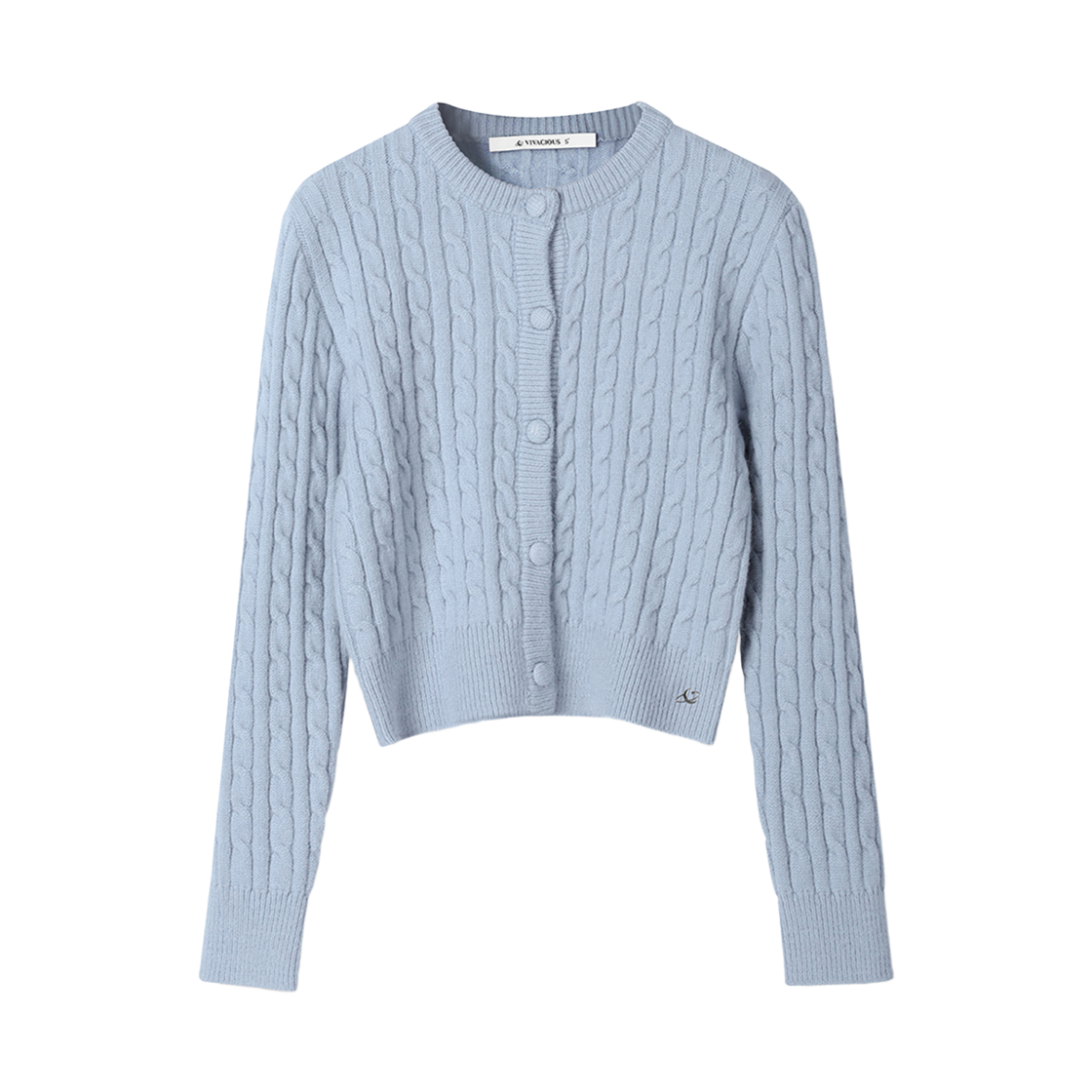 VV43CD07SOR VIVACIOUS Round Crop Twist Cardigan SORA
