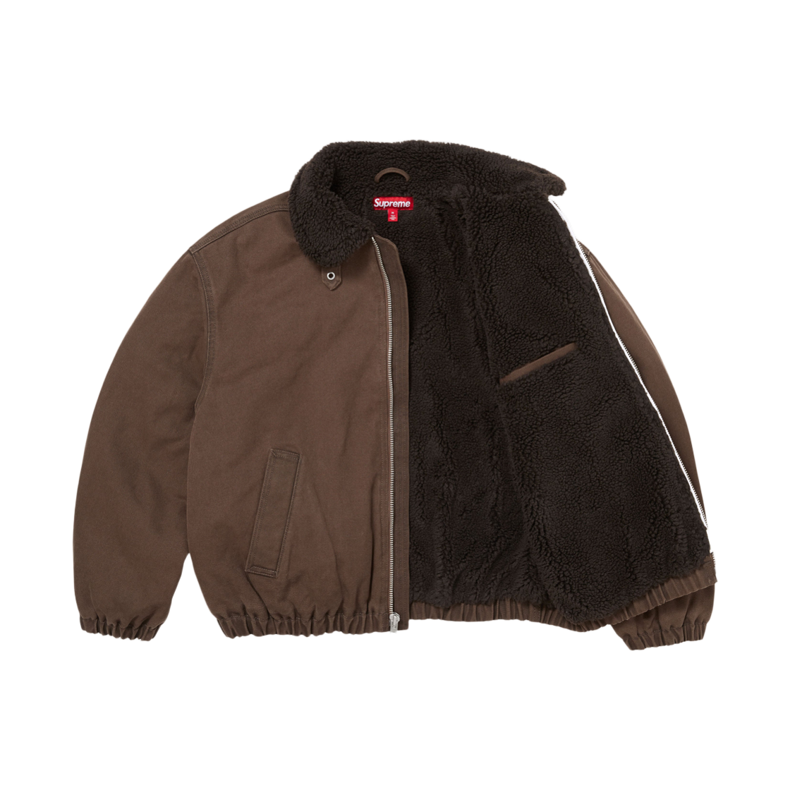 슈프림 페이크 셔링 라인드 봄버 자켓 브라운 - 26FW(Supreme Faux Shearling Lined Bomber Jacket Brown - 26FW) - 3
