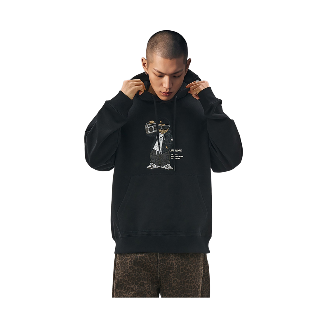라이프워크 붐박스 힙독 아플리케 후드 티셔츠_LW263HD107(Lifework Boombox Hipdog Applique Hoodie T-shirt_LW263HD107) - 3
