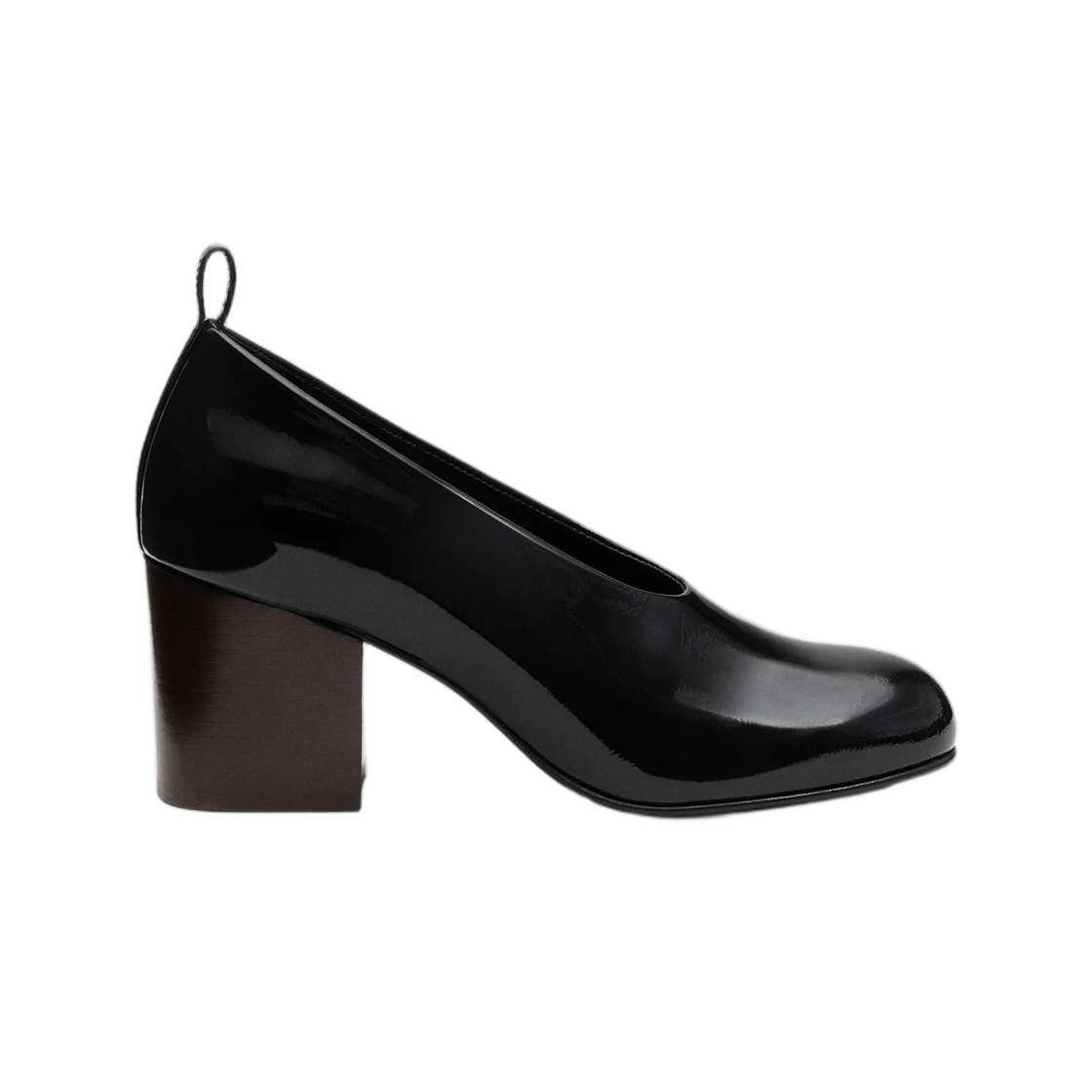 (W) 아미 블랙 카우 레더 펌프스 블랙((W) AMI Black Cow Leather Pumps Black)