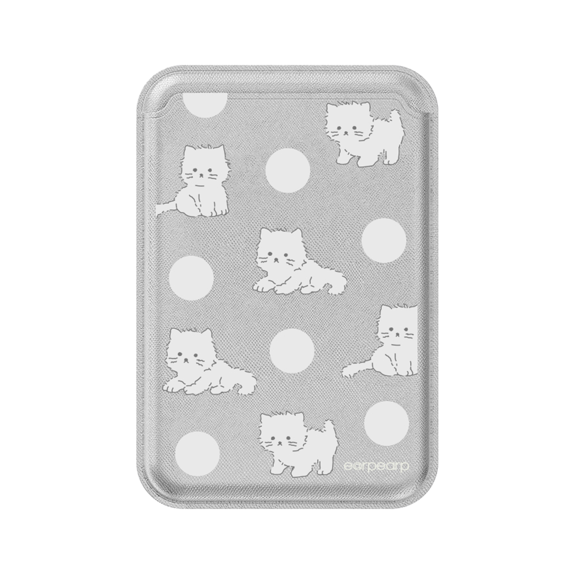 E2607_0233 EARPEARP Tiny Chichi Magsafe Leather Card Wallet Silver