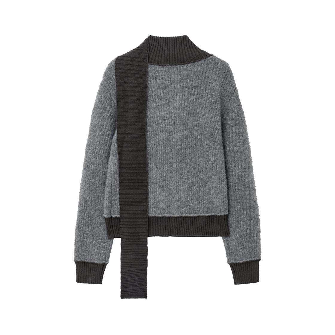 인사일런스우먼 디테처블 머플러 가디건 차콜(INSILENCE WOMEN Detachable Muffler Cardigan Charcoal) - 2