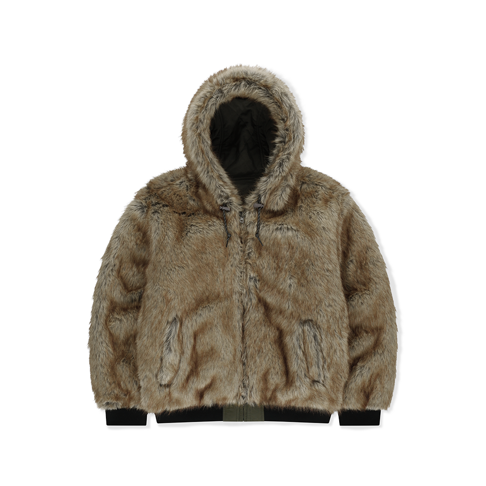 SL263ROWLS01OV [5% 적립] sunlovetour Reversible Faux Fur Jacket Olive