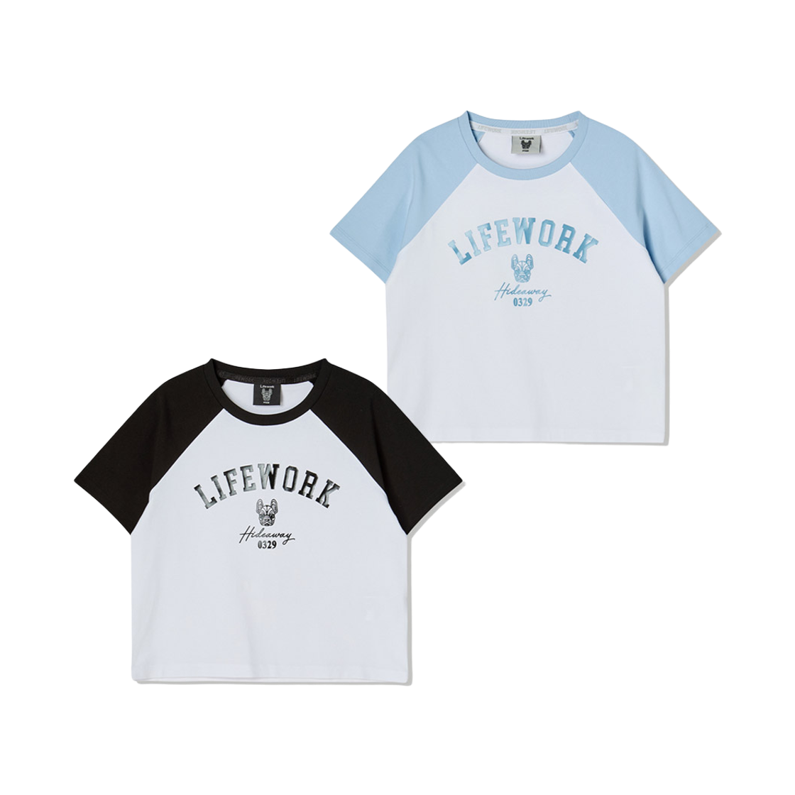 라이프워크 래글런 아치로고 숏 반팔 티셔츠_LW232TS821(Lifework Raglan Arch Logo Short Sleeve T-shirt_LW232TS821) - 3