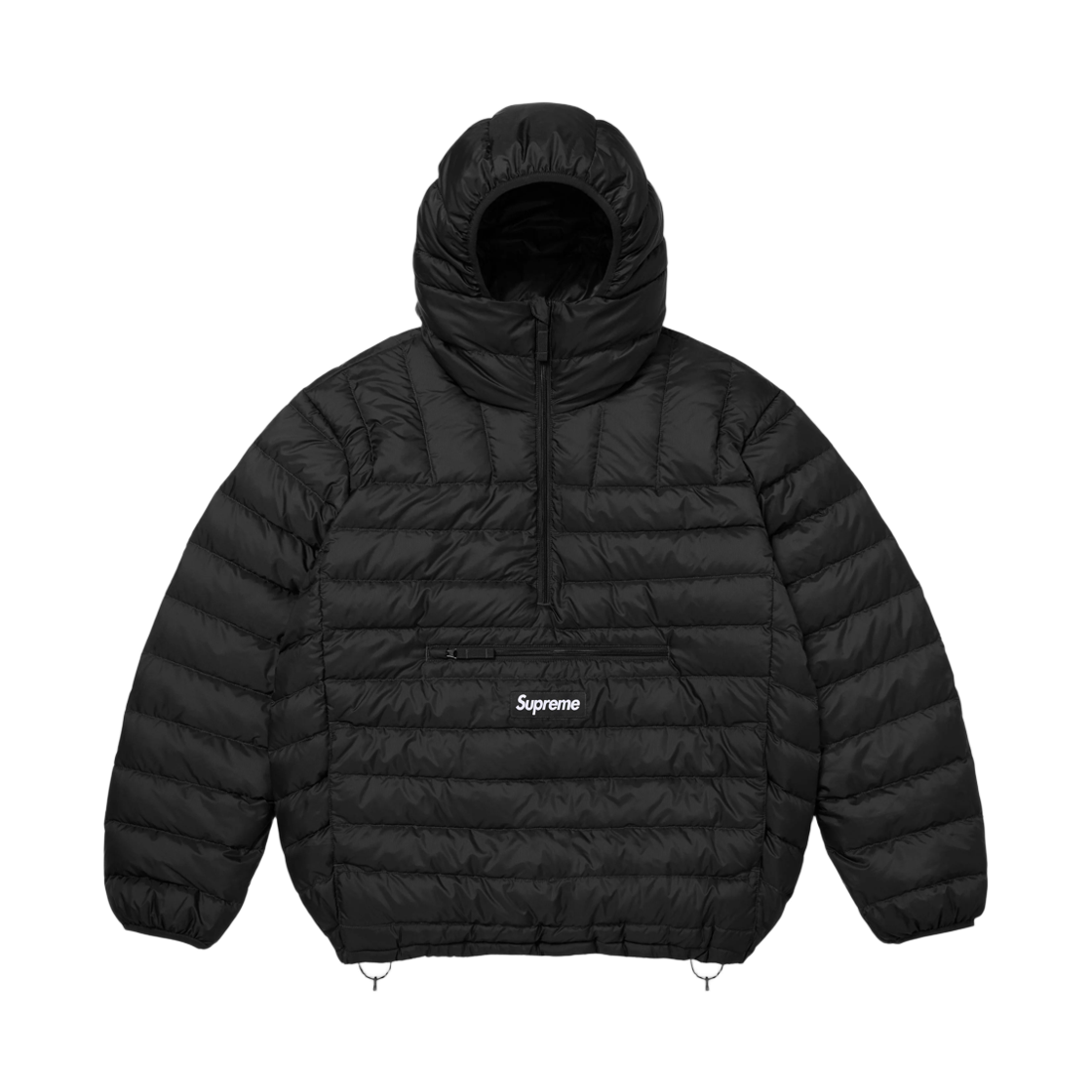 슈프림 마이크로 다운 하프 집 후드 풀오버 블랙 - 26FW(Supreme Micro Down Half Zip Hooded Pullover Black - 26FW)
