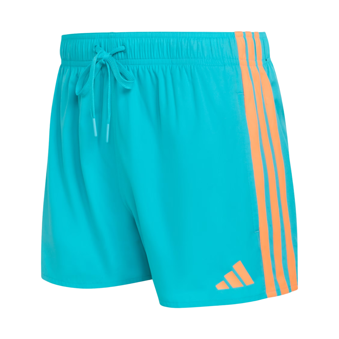 KA4907 Adidas 3-Stripes 3 Inch Swim Shorts Lucid Cyan Lucid Orange - KR Sizing