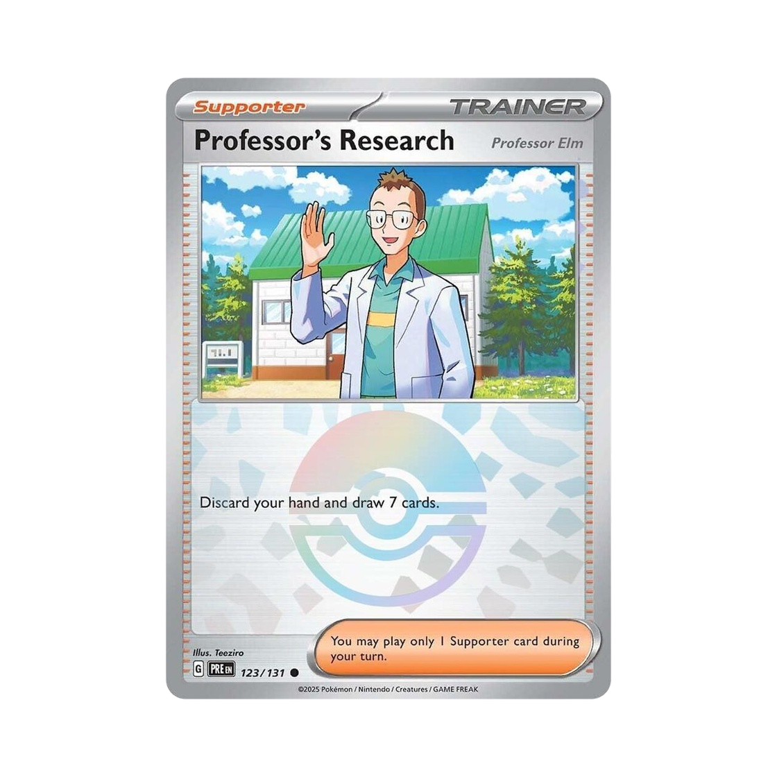 PRE123-131 Pokemon TCG Professor's Research Professor Elm C Prismatic Evolutions (English Ver.)