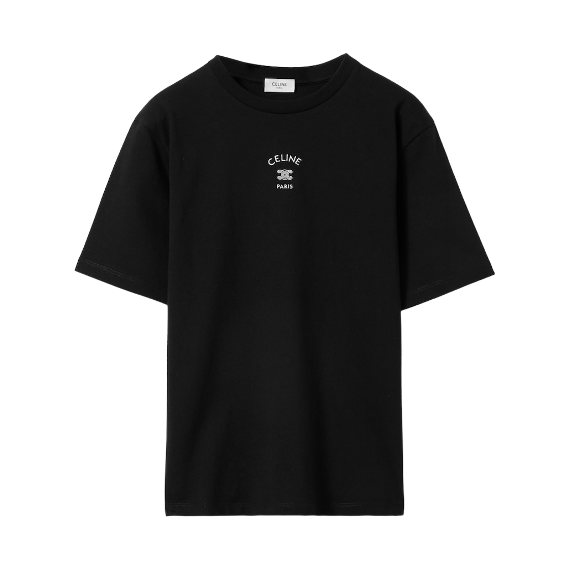 RX0LJ1242-38AW (W) Celine Loose T-Shirt in Cotton Jersey Black White