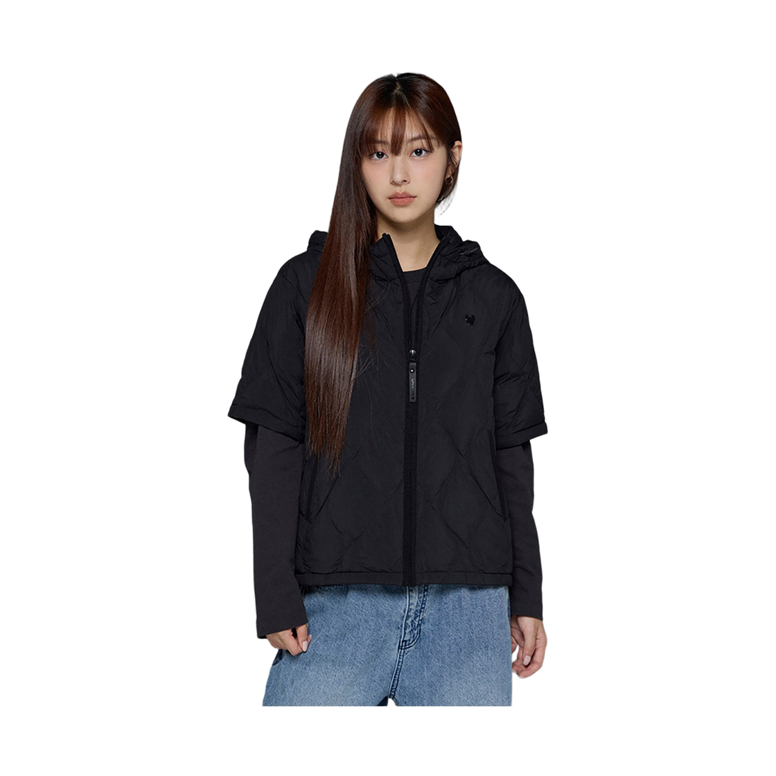라이프워크 Lite 커브드 퀼팅 반팔 후드 다운 점퍼_LW254DJ703(Lifework Lite Curved Quilted Short-Sleeve Hooded Down Jumper_LW254DJ703) - 3
