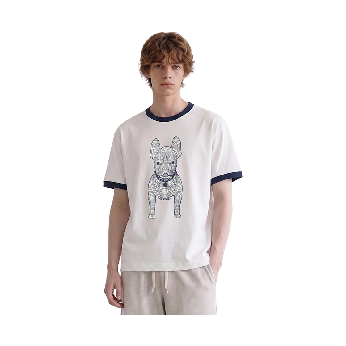라이프워크 빅라독 링거 배색 반팔 티셔츠_LW262TS073(Lifework Big Radog Ringer Color-Blocked Short Sleeve T-Shirt_LW262TS073) - 3