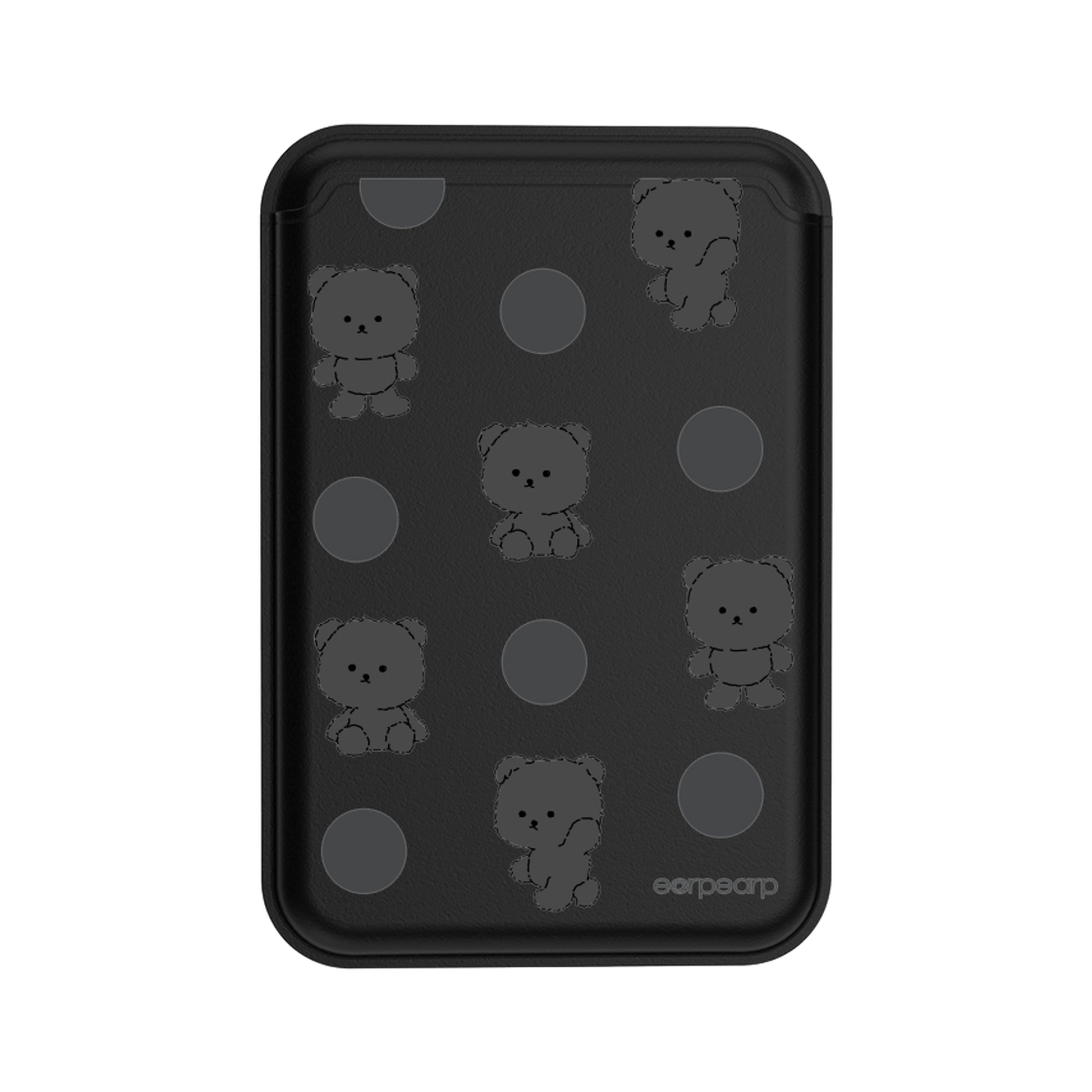 E2607_0234 EARPEARP Tiny Covy Magsafe Leather Card Wallet Black