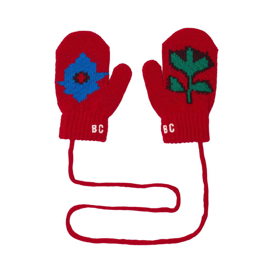 (키즈) 보보쇼즈 블라썸 니트 미튼 레드((Kids) Bobo Choses Blossom Knitted Mittens Red)