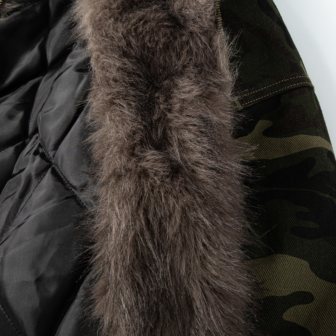 톤슬 카모 퍼 후드 점퍼 카키(TONSIL Camouflage Fur Hooded Jumper Khaki) - 6