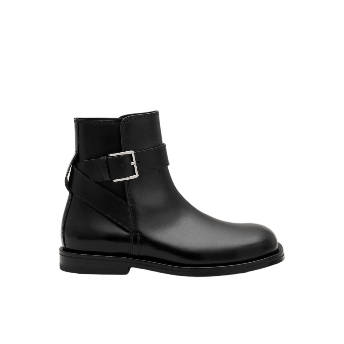 아미 블랙 버클 카우 레더 부츠 블랙(AMI Black Buckle Cow Leather Boots Black)