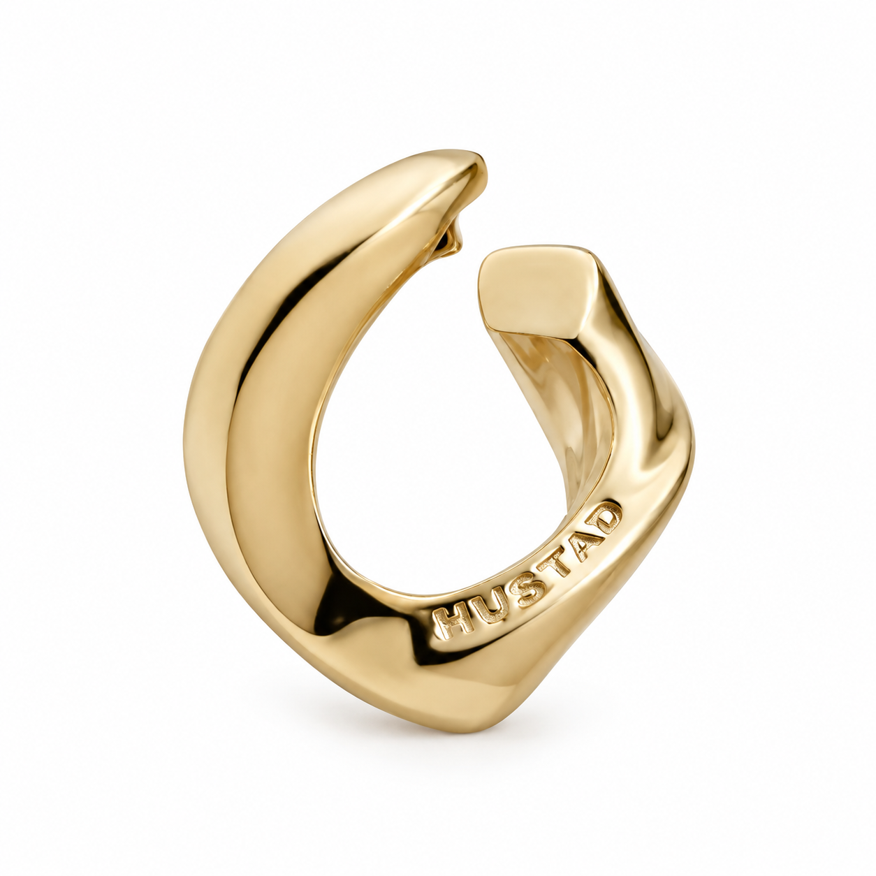 01HU10458B HUSTAD 257 Heart Gold Eearcuff_ 925 Sterling silver