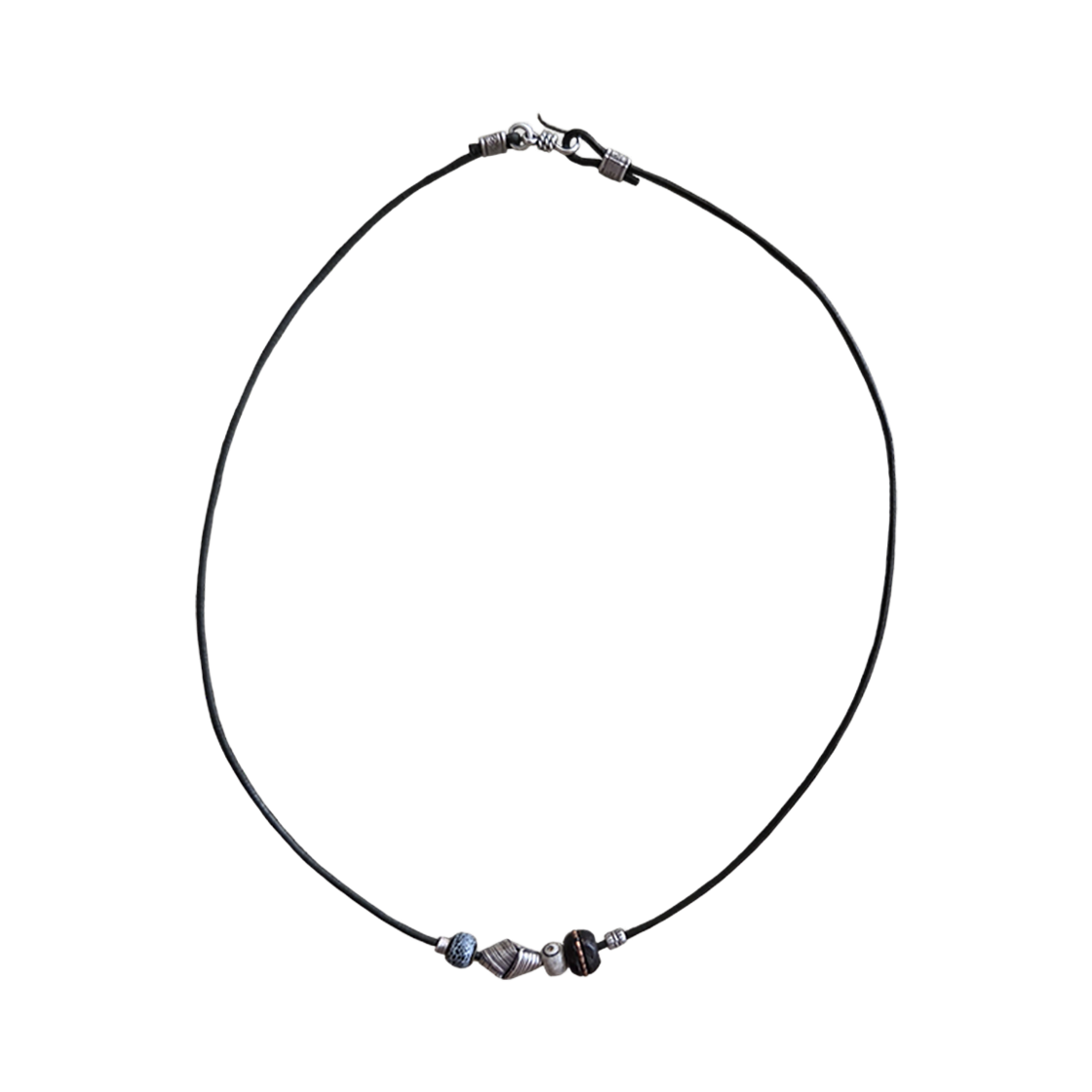 NLKS Noticeavsam Leather Karen Silver Necklace