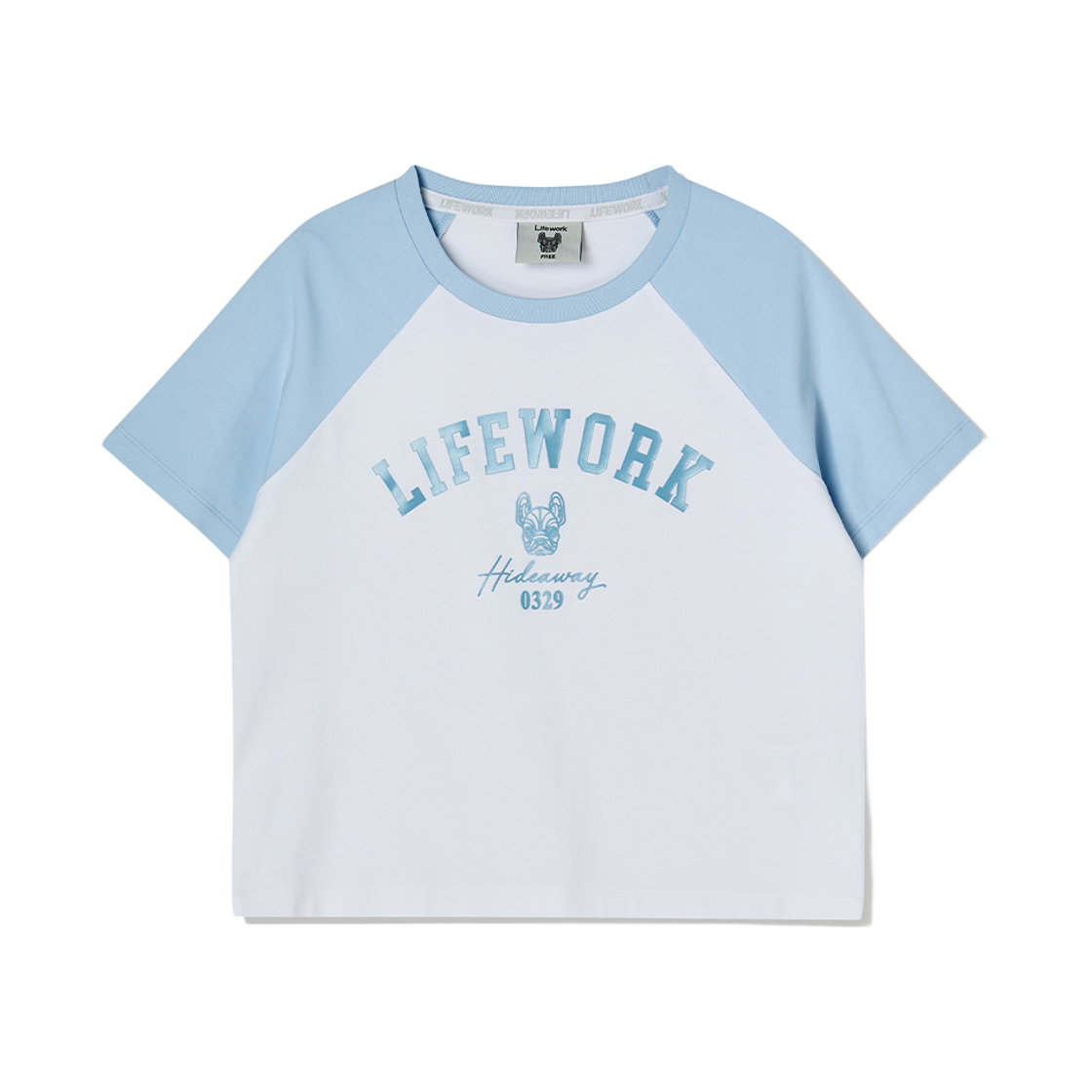 라이프워크 래글런 아치로고 숏 반팔 티셔츠_LW232TS821(Lifework Raglan Arch Logo Short Sleeve T-shirt_LW232TS821) - 4