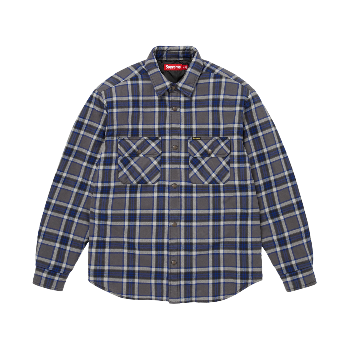 - Supreme Quilted Lined Flannel Snap Shirt Black - 26FW
