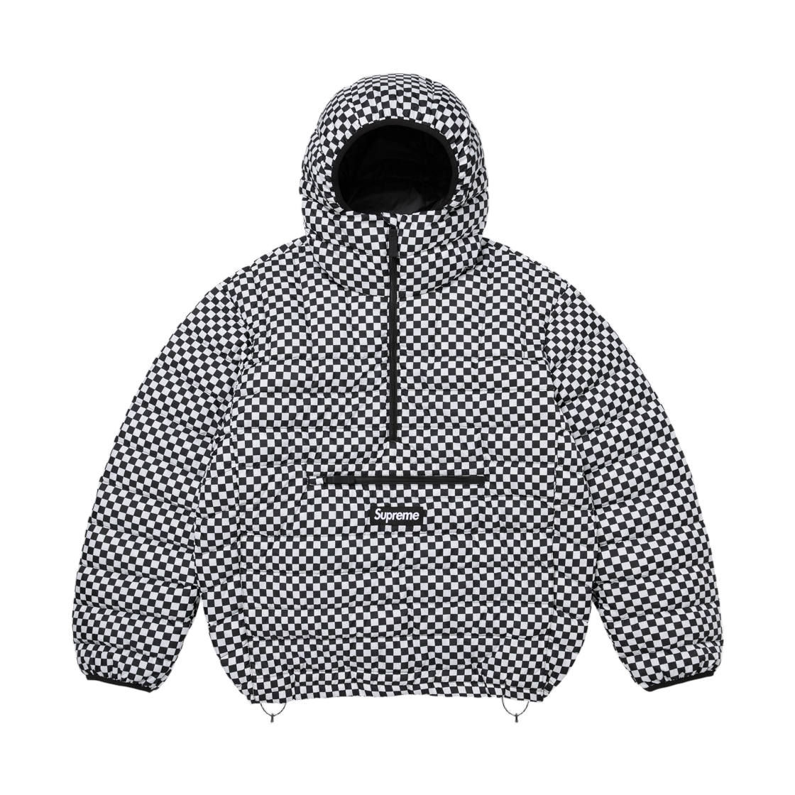 - Supreme Micro Down Half Zip Hooded Pullover White Checkerboard - 26FW