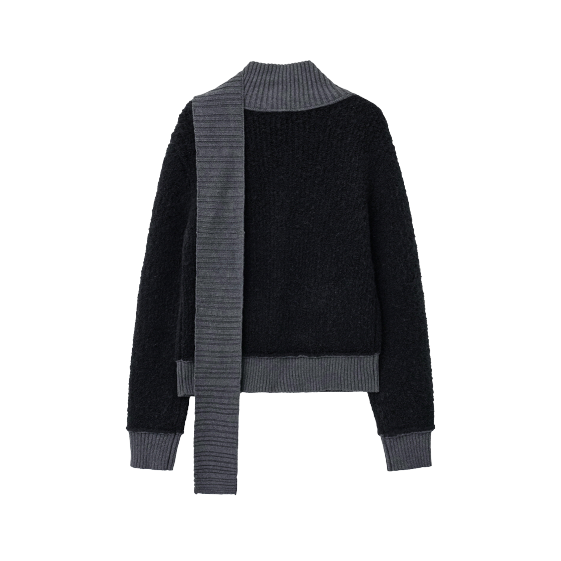 인사일런스우먼 디테처블 머플러 가디건 블랙(INSILENCE WOMEN Detachable Muffler Cardigan Black) - 2