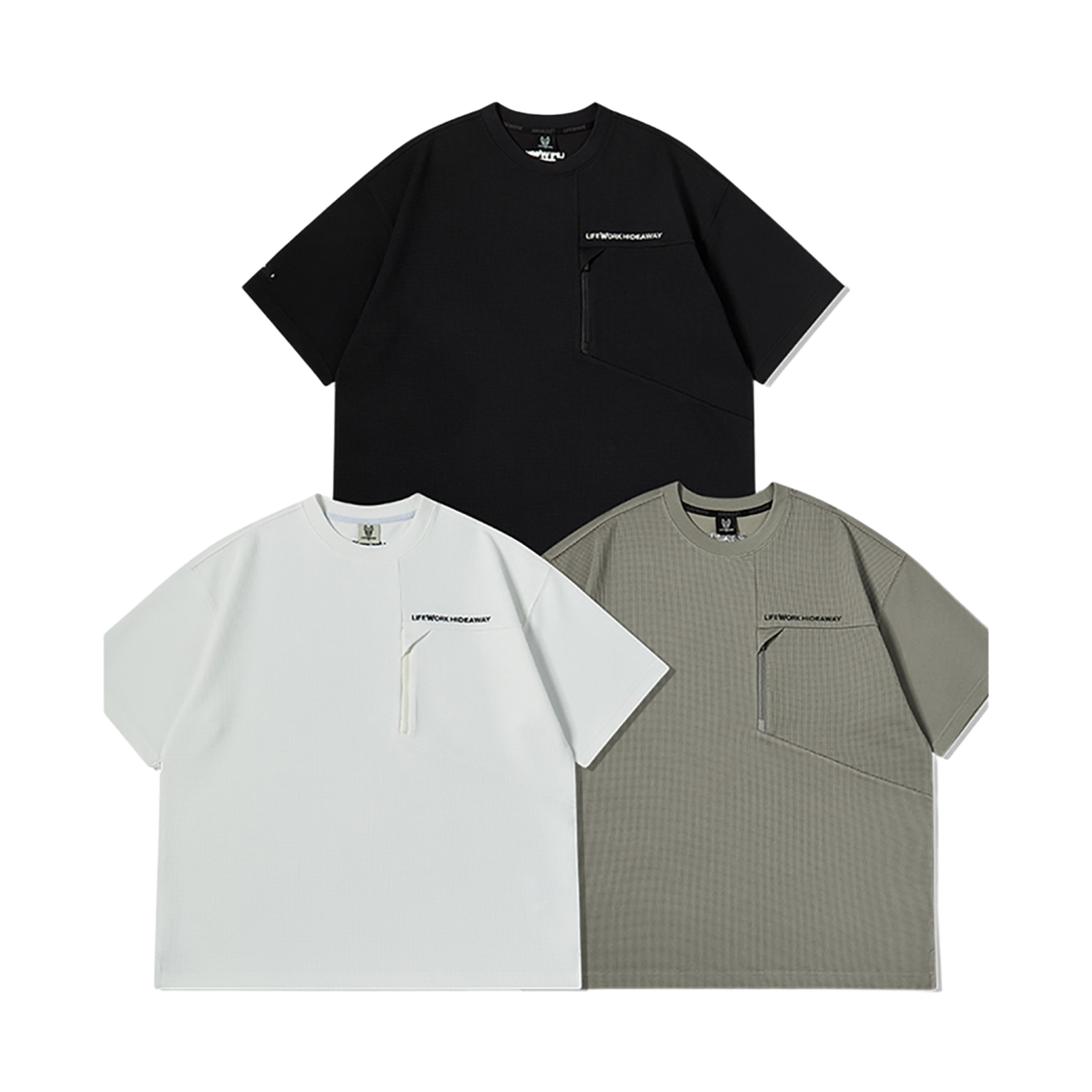 라이프워크 와플 조직 지퍼프론트 반팔 티셔츠_LW252TS431(Lifework Waffle Trench Zip Front Short Sleeve T-shirt_LW252TS431) - 3