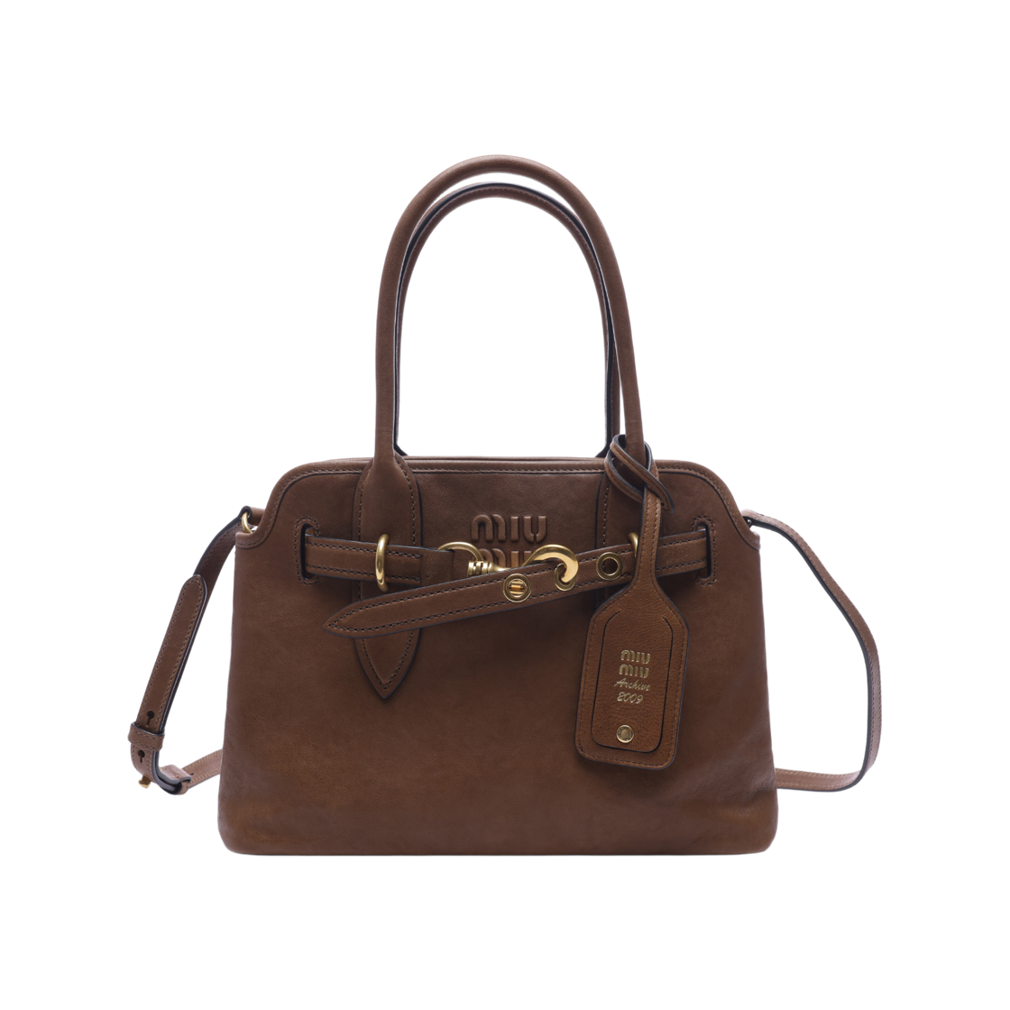 5BA292 2BBL F0316 V OON [15% 쿠폰] Miu Miu Aventure Nappa Leather Bag Oak