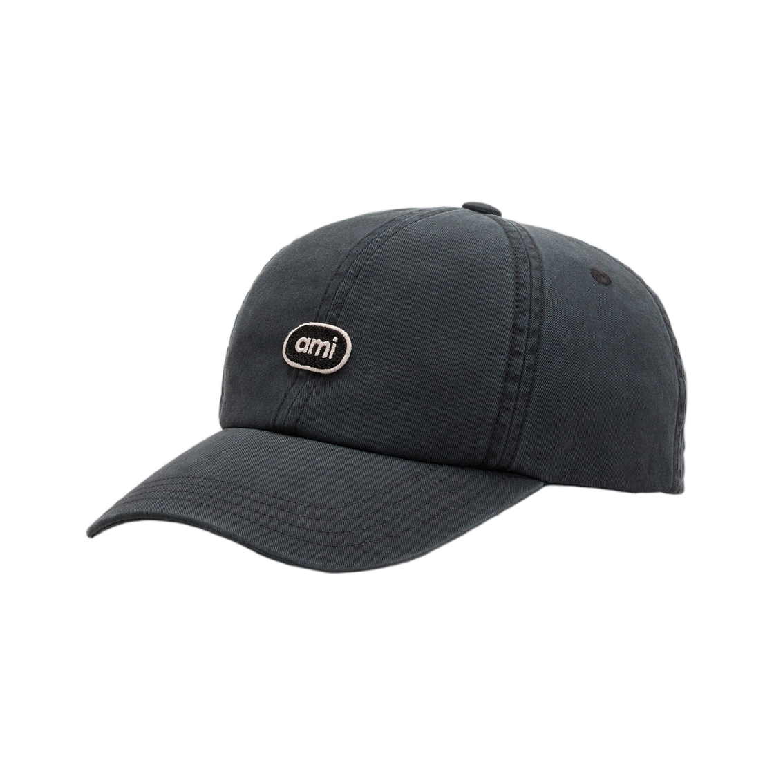 UCP297-AW0052-A339 AMI Black Cotton Cap with Ami Patch Black Washed