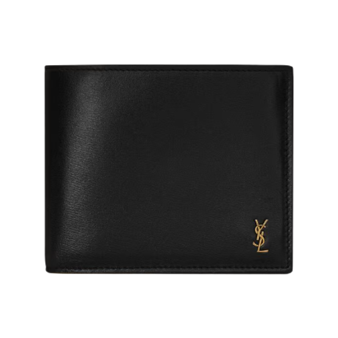 847954-02G0W-1000 Saint Laurent Tiny Cassandre East West Wallet in Shiny Leather Black