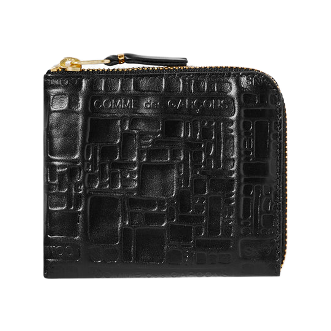 꼼데가르송 SA3100EL 엠보스 로고 집 어라운드 월렛 블랙(Comme des Garcons SA3100EL Embossed Logo Zip Around Wallet Black)