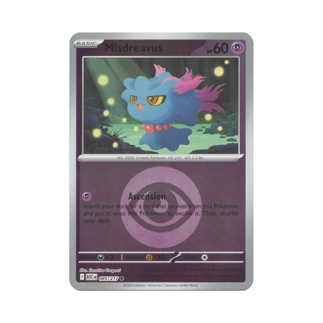 ASC085-217ENERGYSYMBOLMIRROR Pokemon TCG Misdreavus C Mega Evolution Ascended Heroes (English Ver.)