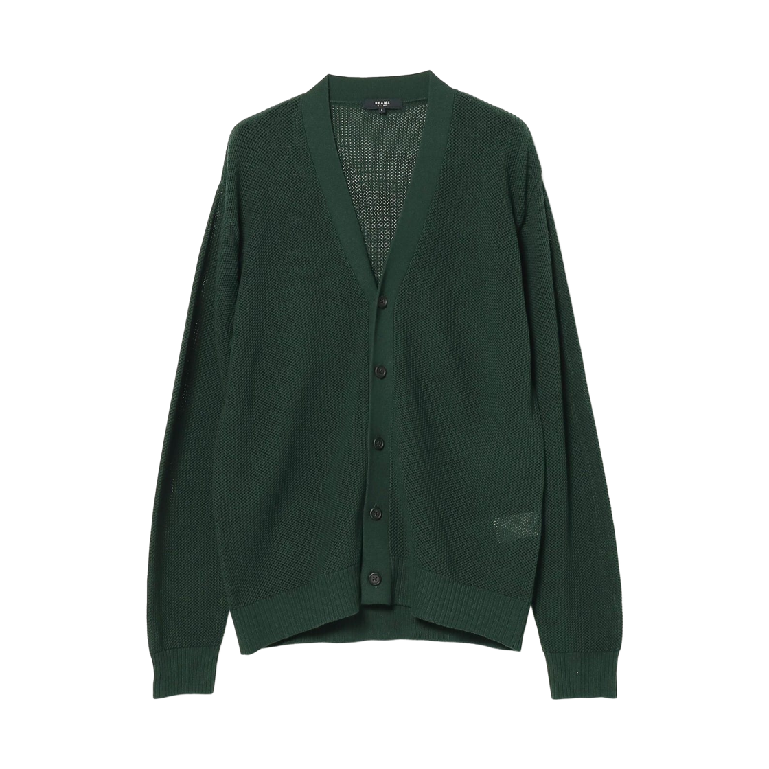 42-15-0031-639 Beams Heart Acrylic Knit Cardigan Dark Green