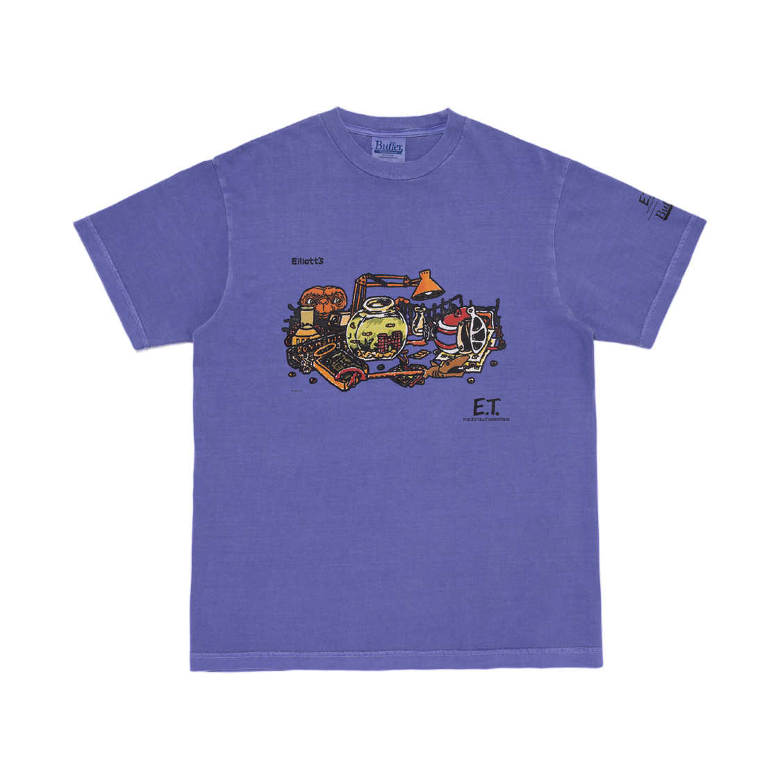 버퍼 E. T. 엘리엇츠 데스크 티셔츠 퍼플(Buffer E. T. Elliott's Desk T-Shirt Purple)