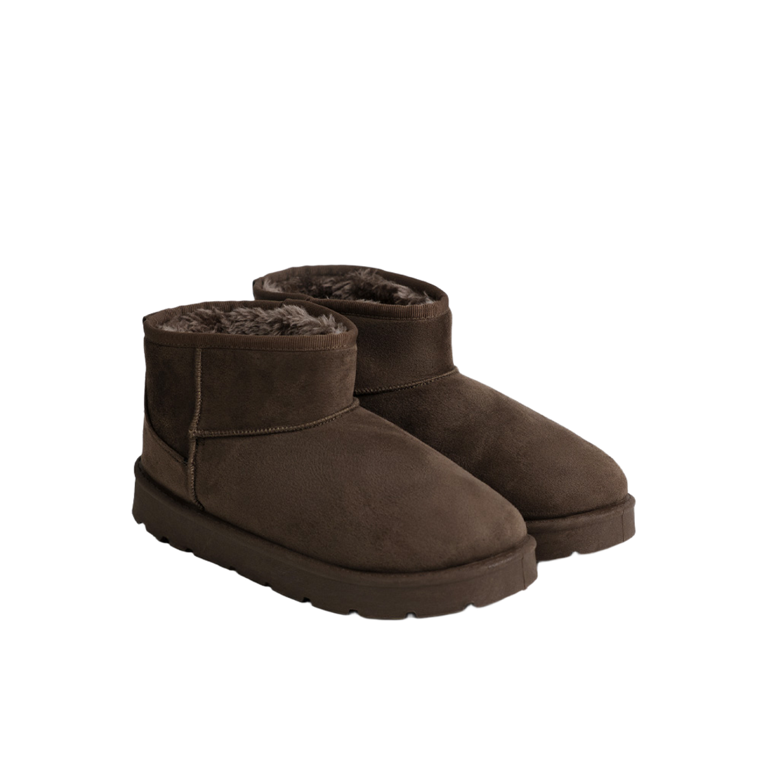 누아트 스튜디오 에토 클래식 스웨이드 퍼 숏 미니 부츠 다크브라운(NUARTSTUDIO ETO Classic Suede Fur Short Mini Boots Dark Brown)
