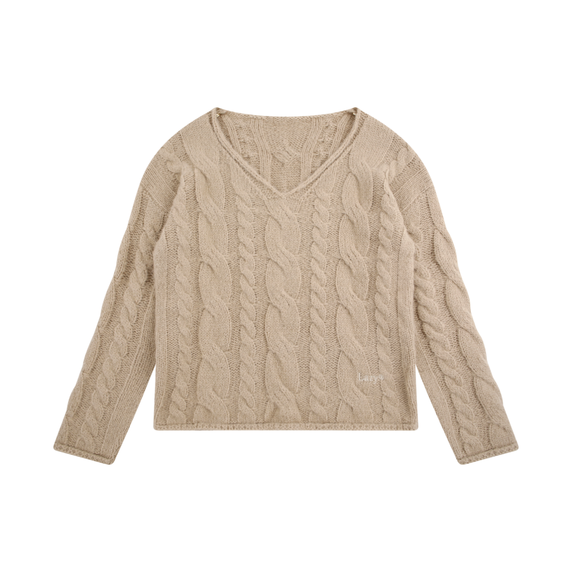 26FWT19-BE-F LAZYZ Pretzel Cable Knit Beige