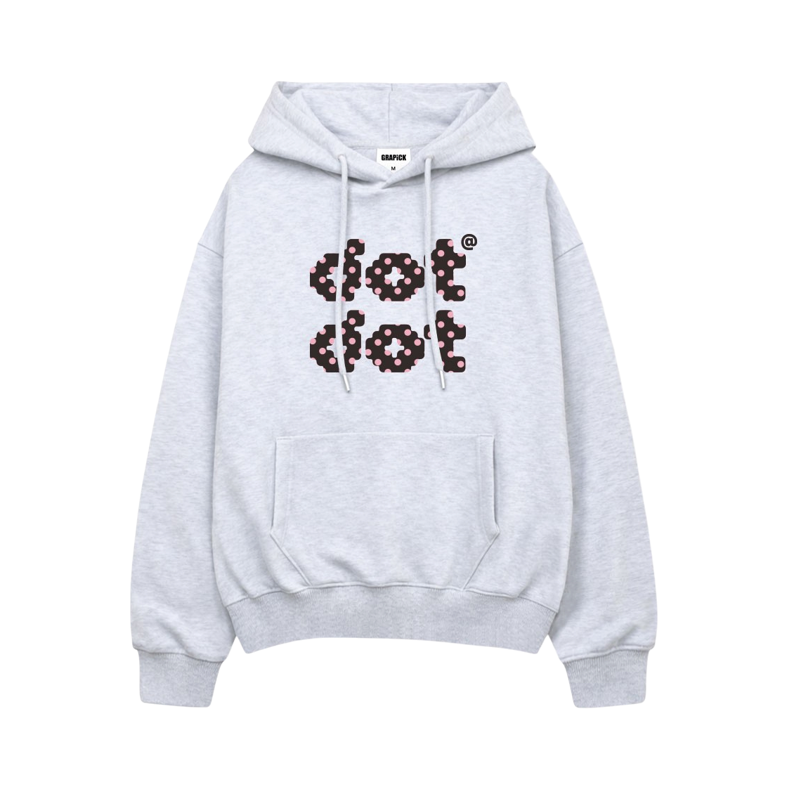 GRPI_6004_White Melange GRAPICK Dats Oversized fit hooded t-shirt 5 Color [GRPI_6004]_White Melange