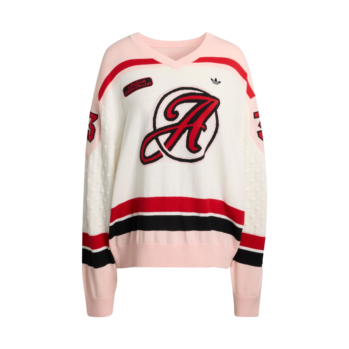 KS6458 (W) Adidas Originals Oversized Sports Jersey White Sandy Pink - KR Sizing