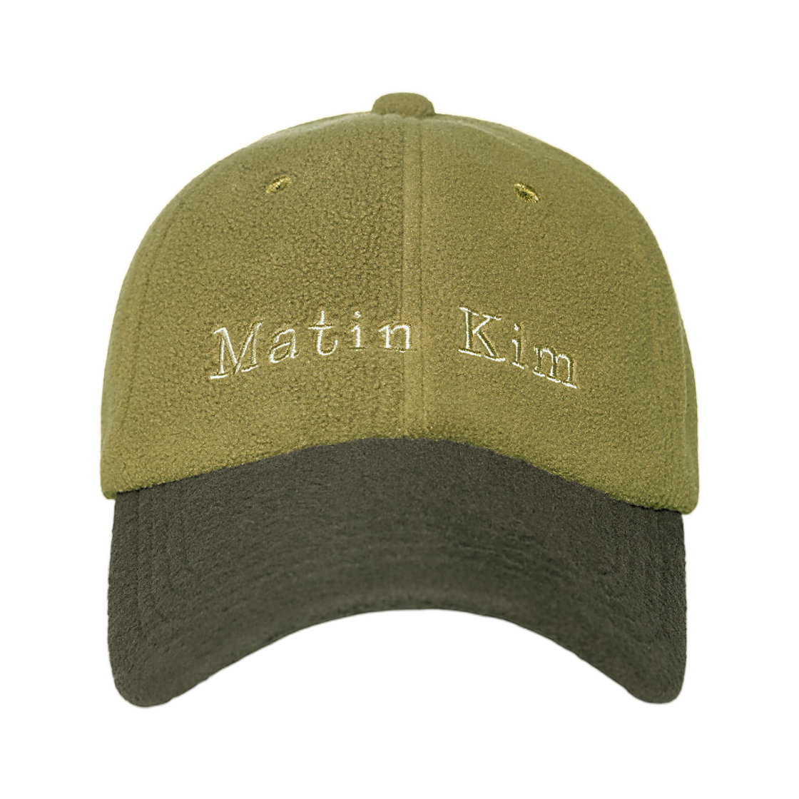 MK269OHT017MKH Matin Kim Logo Fleece Ball Cap In Khaki