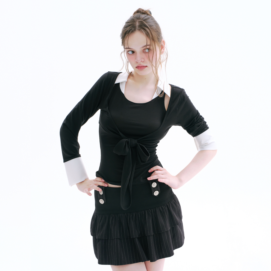 아크메서드 엘렌 레이어드 볼레로 세트 - 화이트(ARCMETHOD Ellen Layered Bolero Set - White) - 2