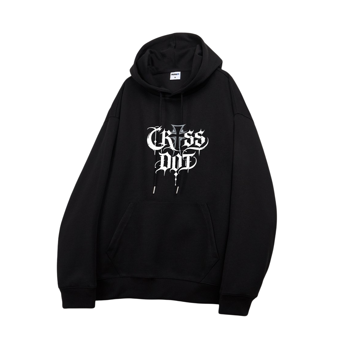 CRDI_4006_Black CROSSDOT Blank Oversized fit hooded t-shirt 5 Color [CRDI_4006]_Black