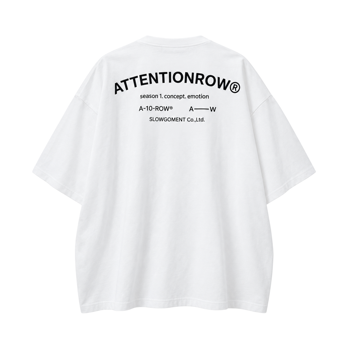 18SSEMOTION_copy Attentionrow Fuse Big Oversized Short Sleeve T-Shirt white