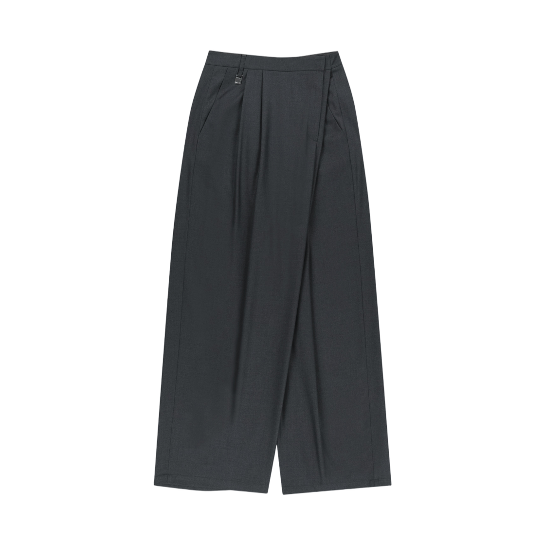 MK269OPT031MCH (W) Matin Kim Double Pleat Cross Waist Trousers In Charcoal