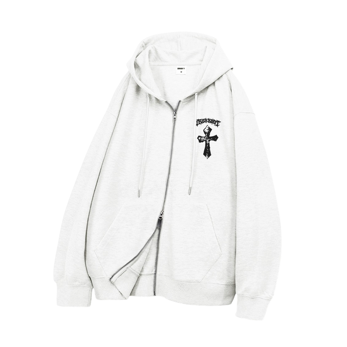 CRDH_4005_White CROSSDOT Saint 2WAY Oversized-fit Hooded Zip-Up 4 Color [CRDH_4005]_White