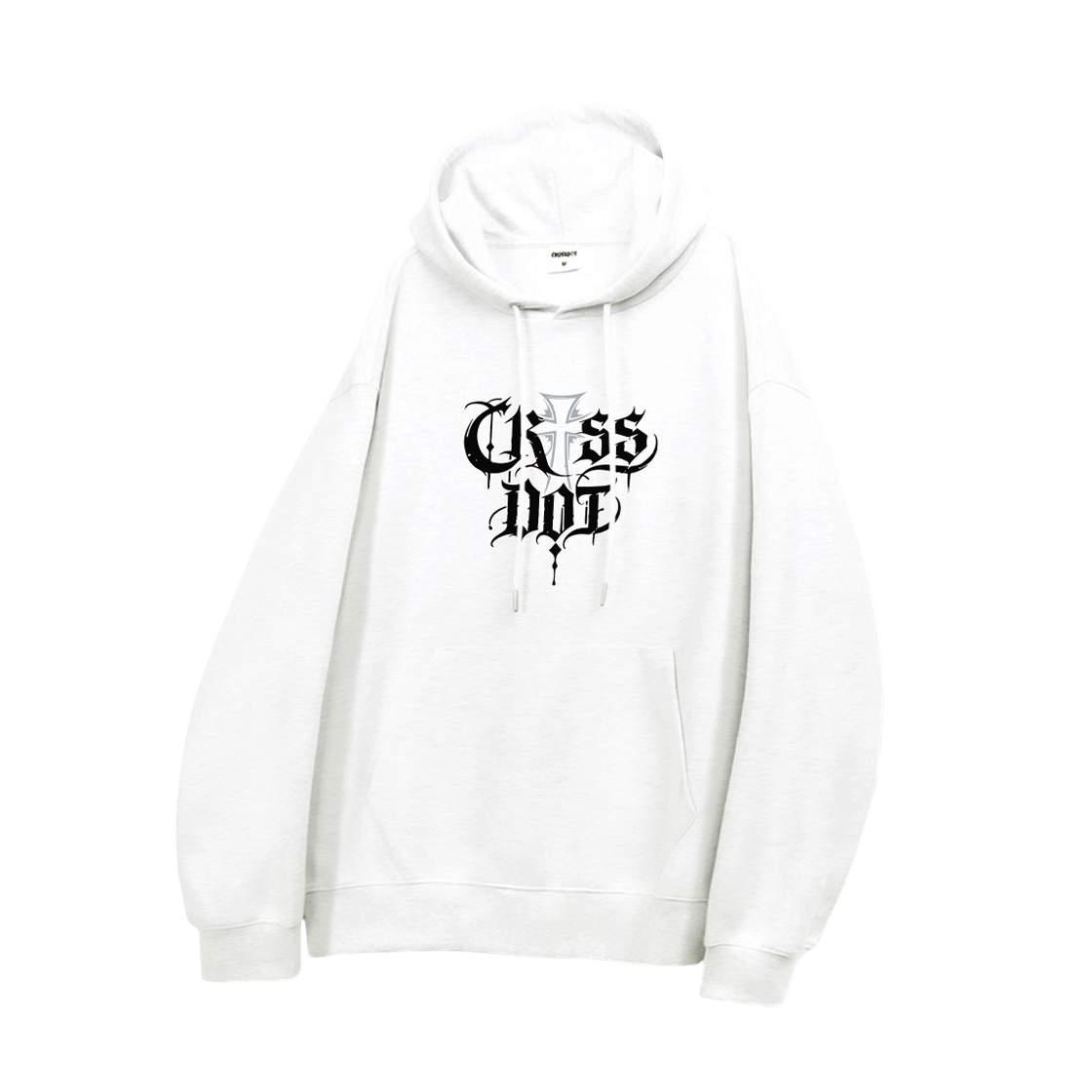 CRDI_4006_White CROSSDOT Blank Oversized fit hooded t-shirt 5 Color [CRDI_4006]_White