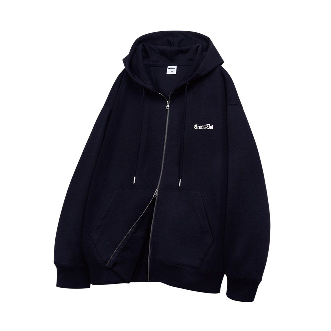 CRDH_4004_Navy CROSSDOT FrameDot2-WayOversizedHoodieZip-Up 4 Color  [CRDH_4004]_Navy