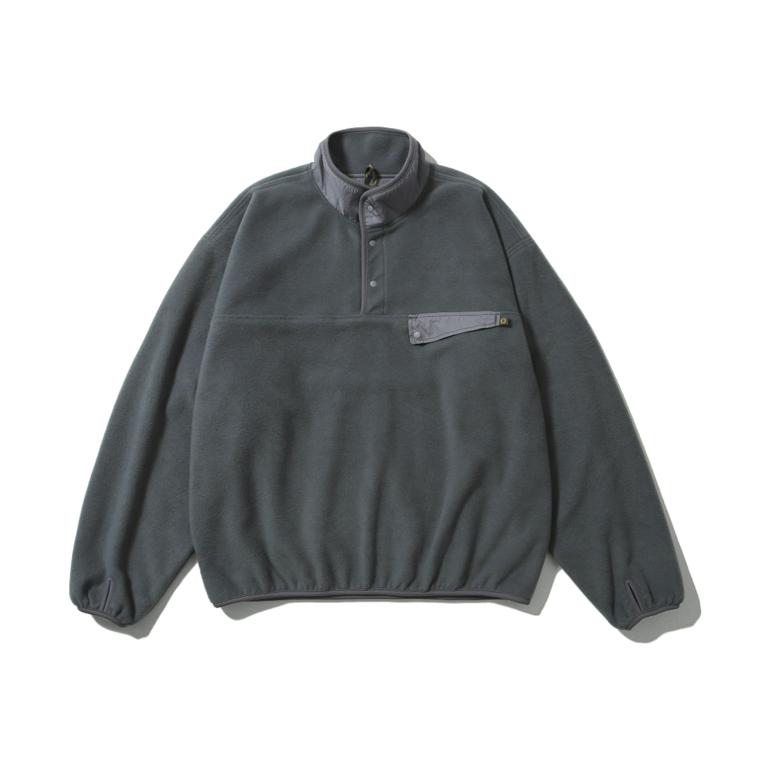 HM26AW-ST01 humorous account Manmade Fleece Snap Tee Foliage Green