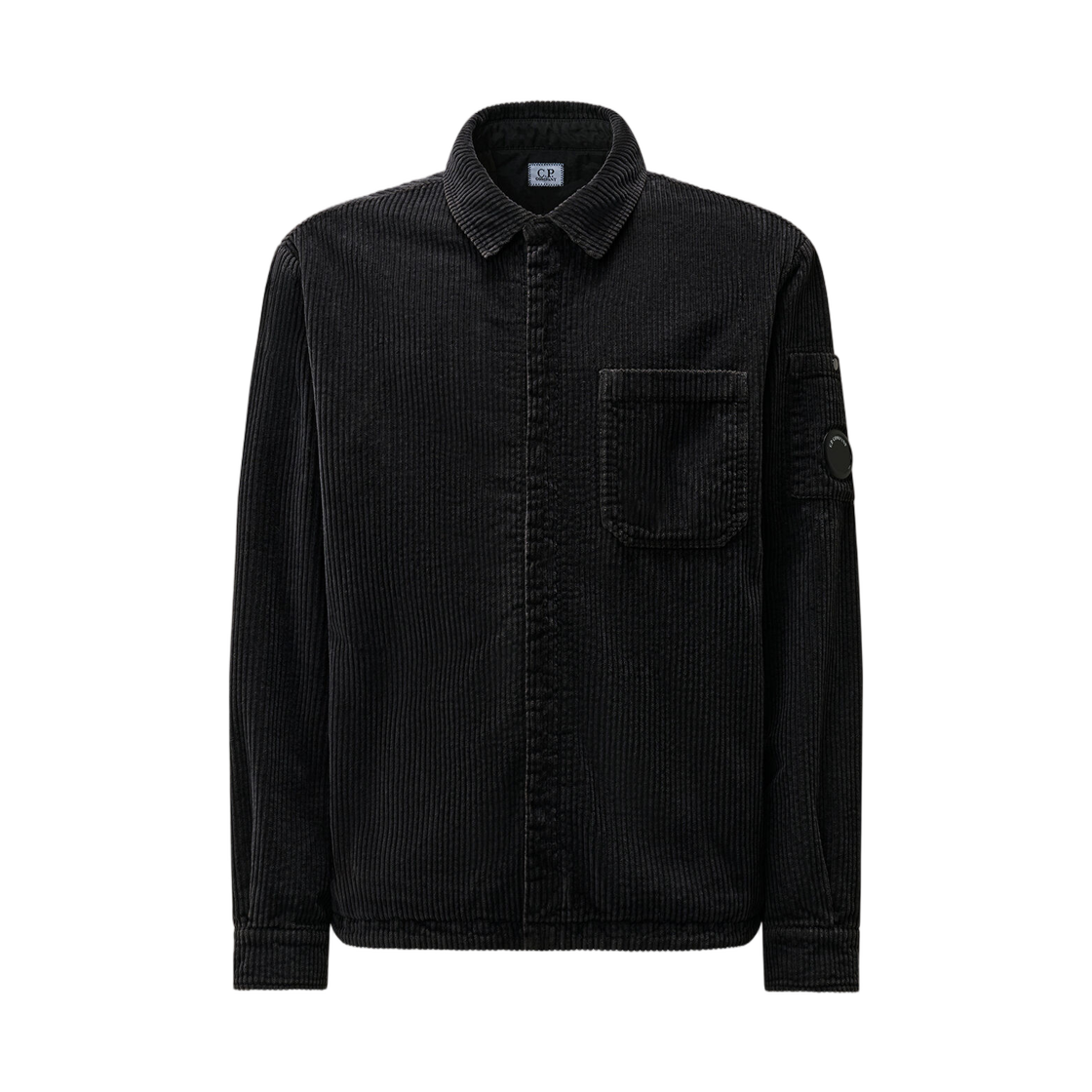 21CMOS222A110472G999 C.P. Company 350 Stripes Corduroy Lens Padded Overshirt Black - 26FW