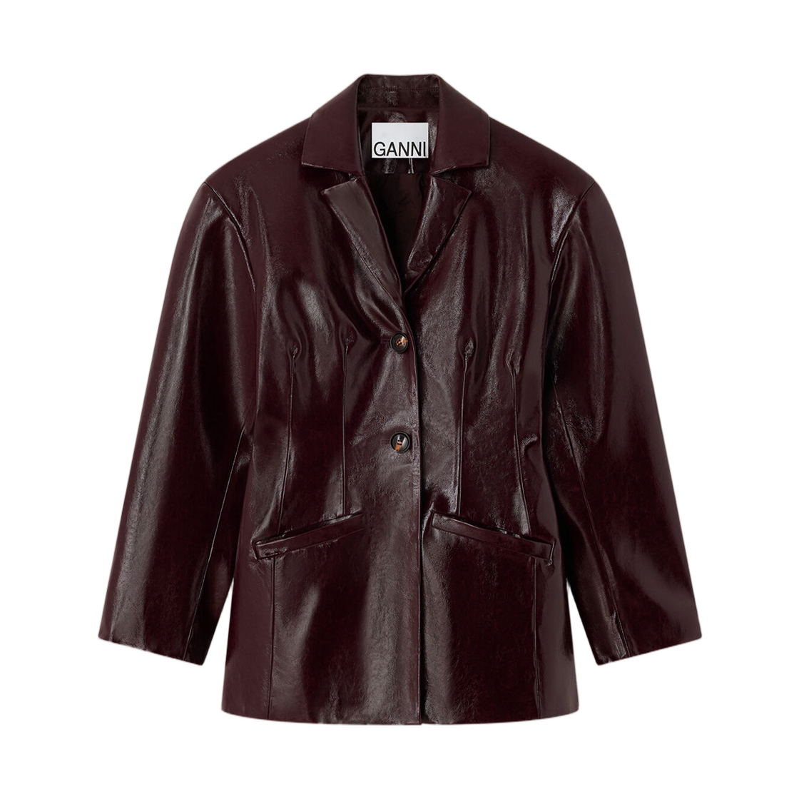 (W) 가니 자켓 퓨처 샤인 데미타스((W) Ganni Jacket in Future Shine Demitasse)