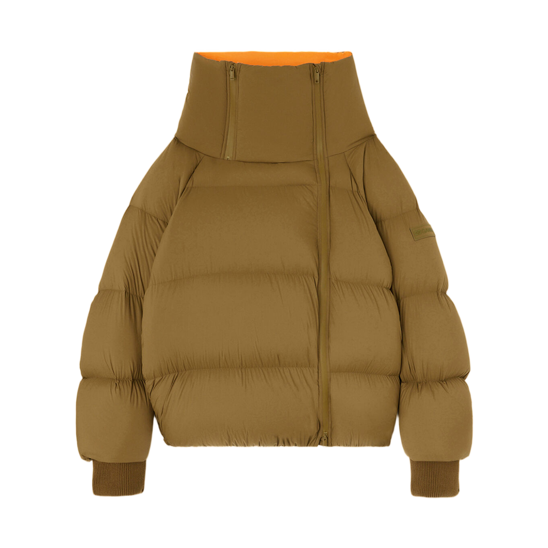 (W) 가니 푸퍼 그린 퓨처 나일론 밀리터리 올리브((W) Ganni Puffer in Green Future Nylon Military Olive)