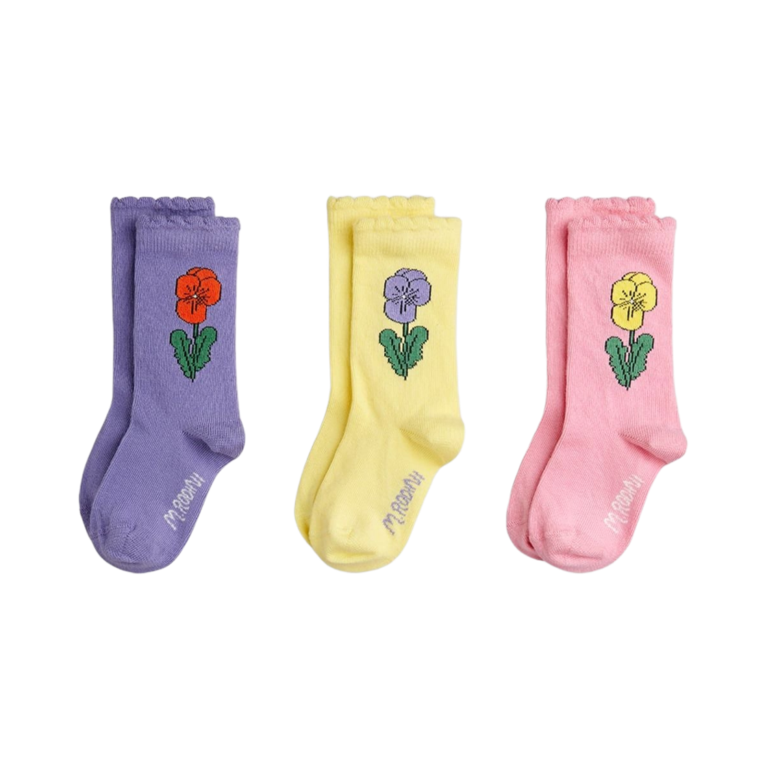 (키즈) 미니 로디니 비올라스 삭스 멀티 (3개입)((Kids) Mini Rodini Violas Socks Multi (3 Pack))